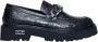 Cult Zwarte Leren Platte Schoenen Lente Zomer Black Dames - Thumbnail 10