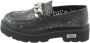 Cult Zwarte Leren Platte Schoenen Lente Zomer Black Dames - Thumbnail 7