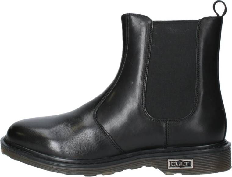 Cult Zwarte Leren Chelsea Laars Vrouw Black Dames