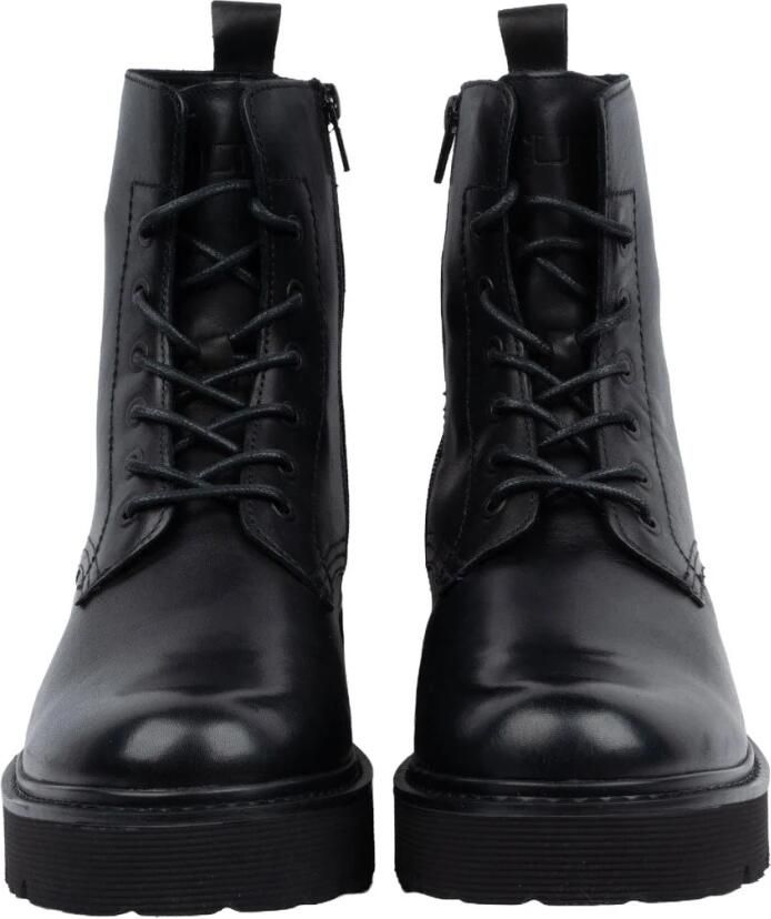 Cult Zwarte Leren Enkellaarzen Zwart Heren