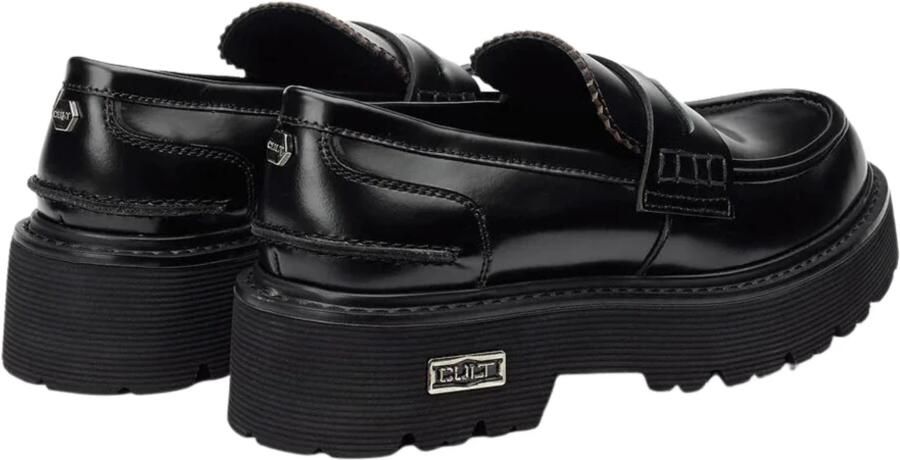 Cult Zwarte platte schoenen met leren mocassin stijl Black Dames - Foto 3