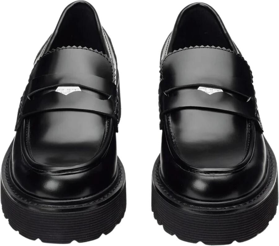 Cult Zwarte platte schoenen met leren mocassin stijl Black Dames - Foto 2