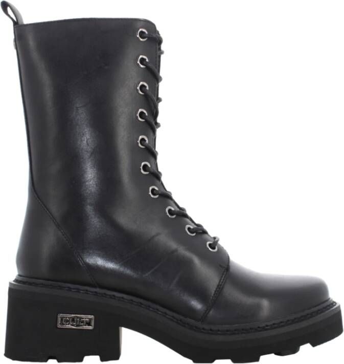 Cult Zwarte Veterschoenen van Leer voor Vrouwen Black Dames