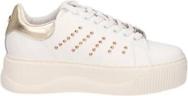Cult Dames Leren Sneakers Wit Goud