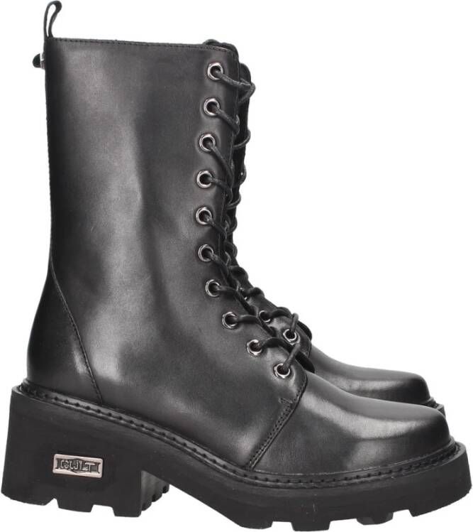 Cult Zwarte Leren Dameslaarzen Black Dames