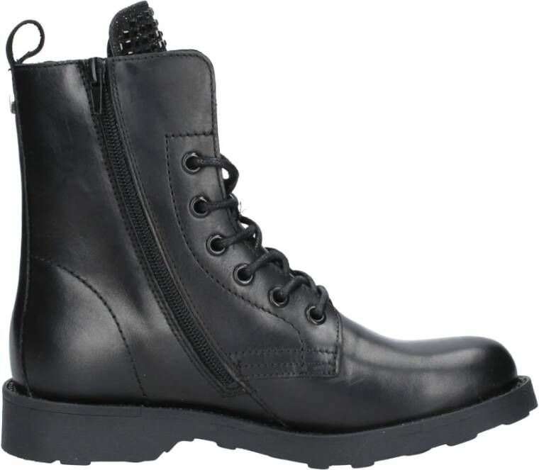 Cult Zwarte Leren Laarzen met Strass Detail Black Dames
