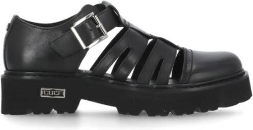 Cult Zwarte Leren Cut Out Sandalen Black Dames