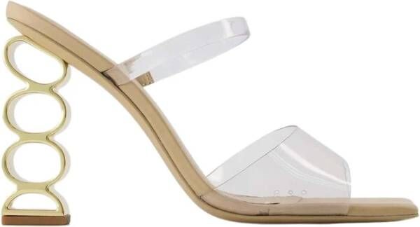 Cult Gaia Bahar Sandals in Metallic PVC Grijs Dames