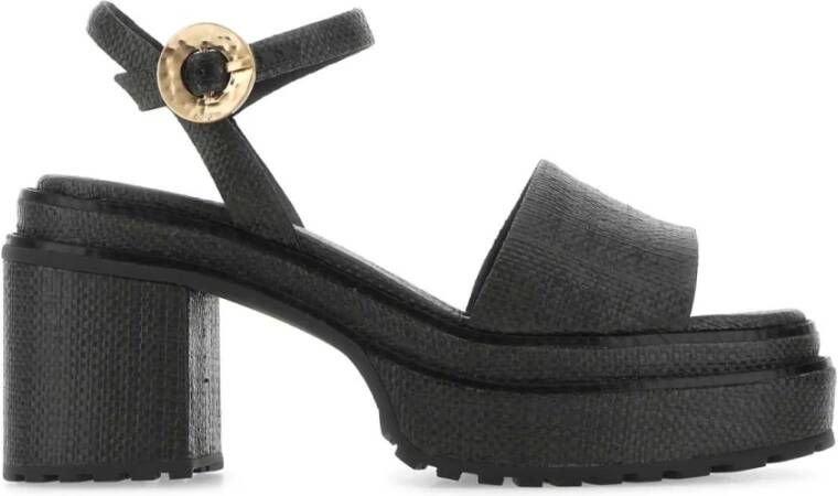 Cult Gaia Black Raffia Azariah sandalen Zwart Dames