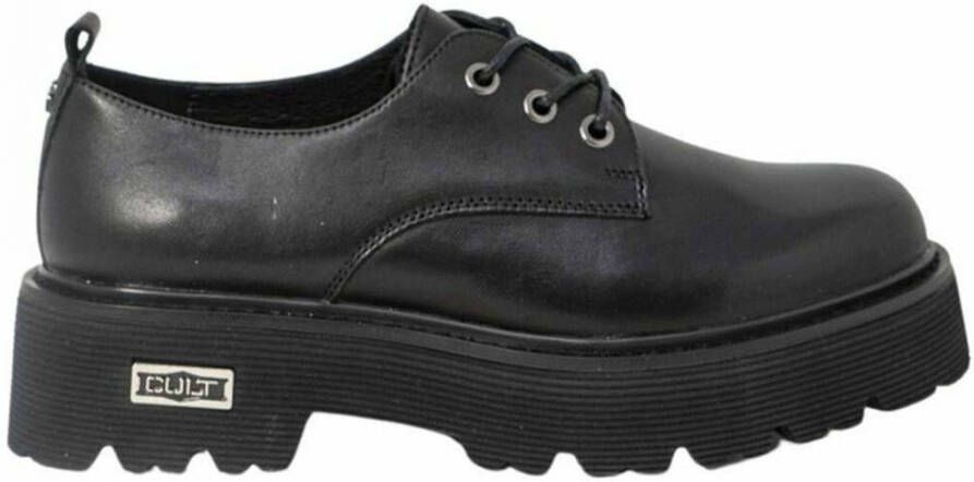 Cult Leren Platte Veterschoenen Black Dames