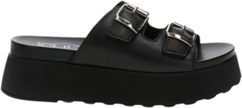 Cult Jeans Sandalen met Leer Black Dames