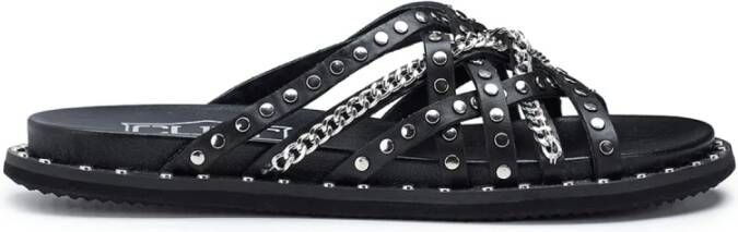 Cult Studded Cross Strap Sandals Black Dames
