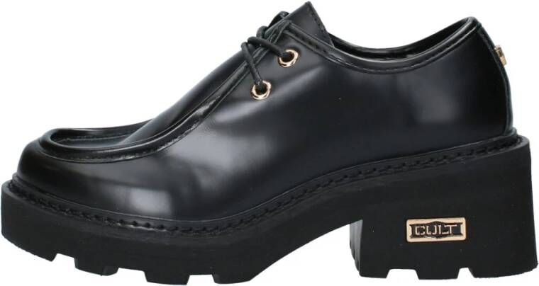Cult Zwarte platte schoenen met platformzool Black Dames