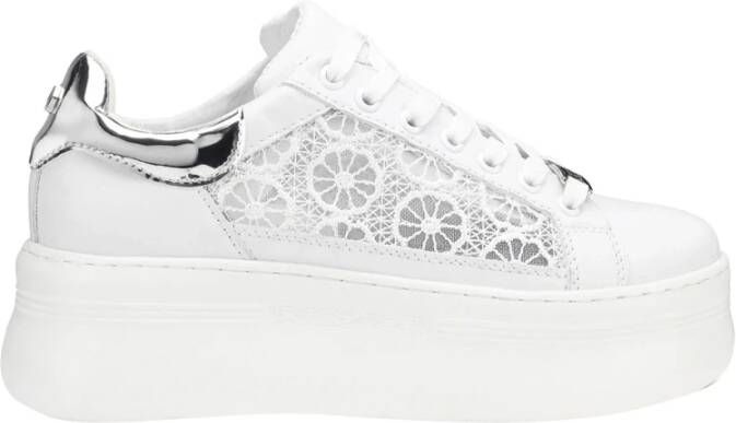 Cult Witte Pearl Sneakers Mesh Leer