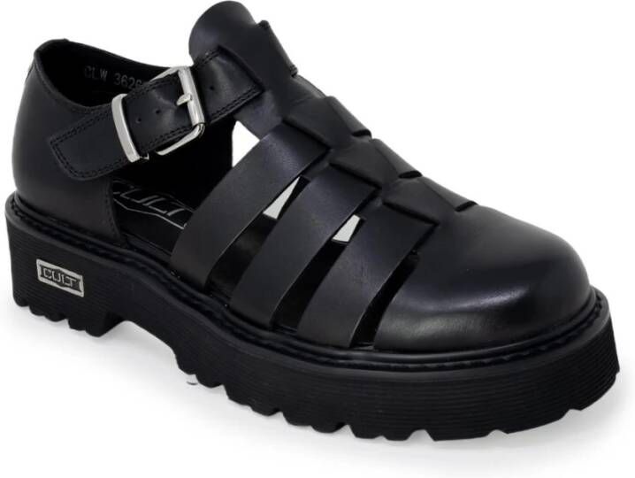 Cult Leren sandalen met gesp strik Black Dames