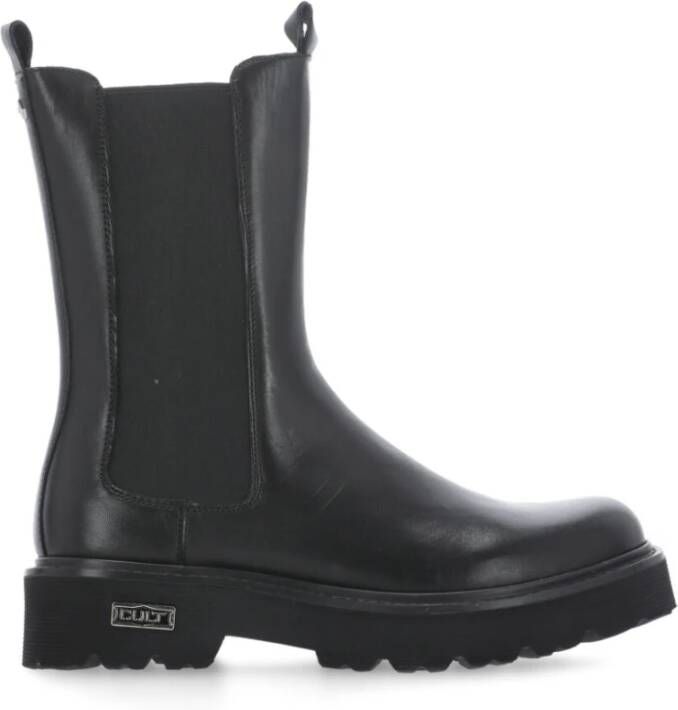 Cult Zwarte platte schoenen met D Beatle Alto Fondo Slash Black Dames
