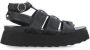 Cult Zwarte leren enkelband sandalen - Thumbnail 1