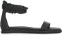 Cult Zwarte leren enkelband sandalen met strass - Thumbnail 1
