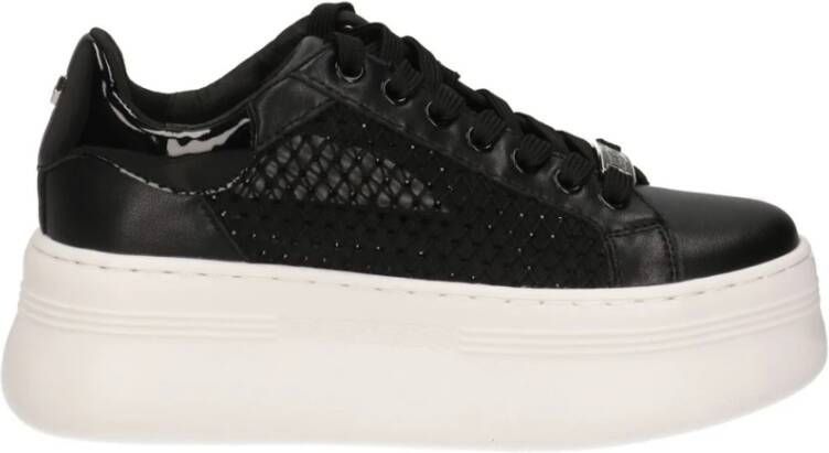 Cult Zwarte leren hoge sneakers