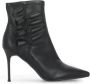 Cult Zwarte Leren Laarzen met Ruchedetail Black Dames - Thumbnail 1