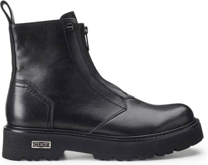 Cult Zwarte leren motorlaarzen