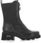 Cult Zwarte leren ritslaarzen met metalen logo Black Dames - Thumbnail 16