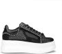 Cult Zwarte leren sneakers met metalen kettingen - Thumbnail 1
