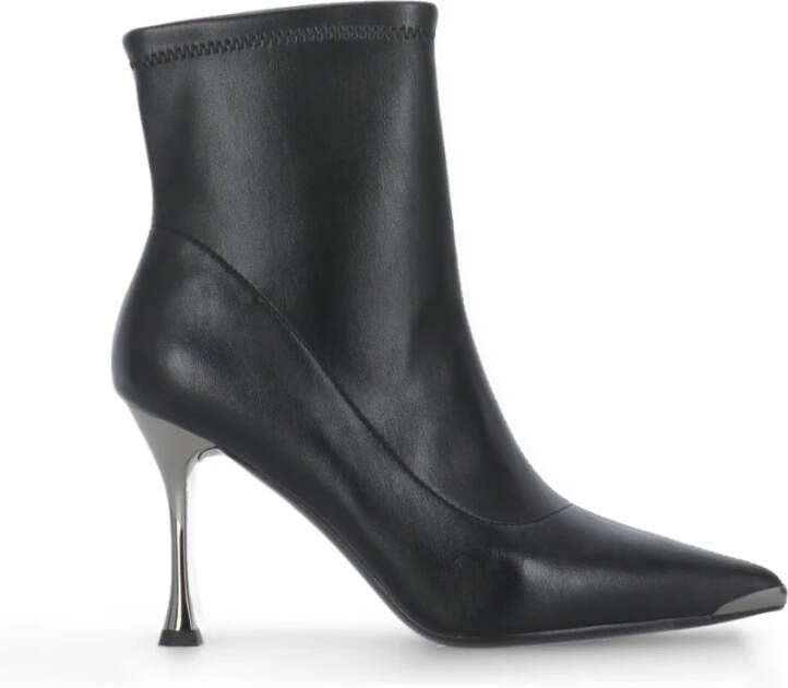 Cult Zwarte Leren Stiletto Hak Laarzen Black Dames