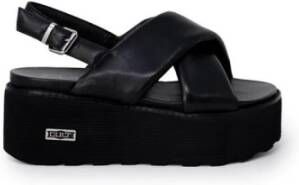 Cult Zwarte Leren Strappy Sandaal