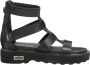 Cult Zwarte Leren Ziggy Sandalen - Thumbnail 1