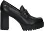 Cult Zwarte Leren Loafers met Contrasterend Detail Black Dames - Thumbnail 2