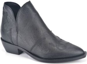 Curiosite Enkellaarzen print Texasbot 3 cm Zwart Dames