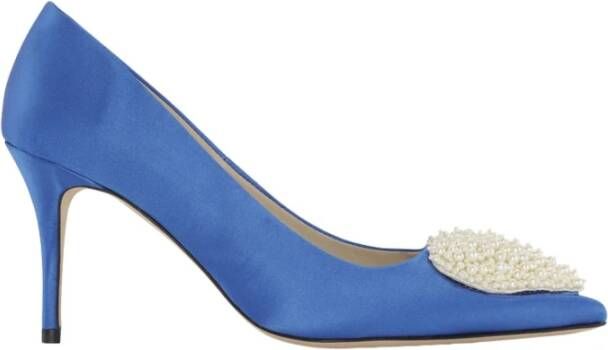 Custommade Parelhart Feestschoenen Blauw Dames