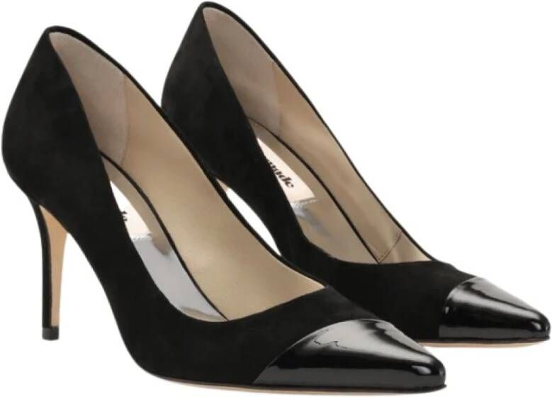 Custommade Stijlvolle Suède Pumps met Puntige Neus Black Dames
