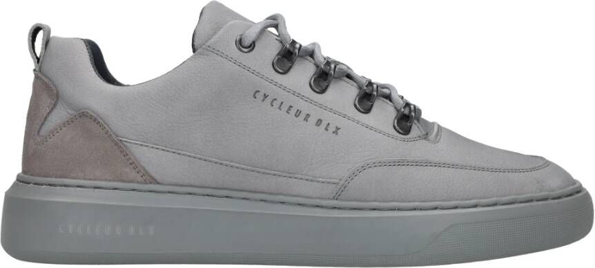 Cycleur de Luxe Grijze Leren Sneaker met Versterkte Hiel Gray