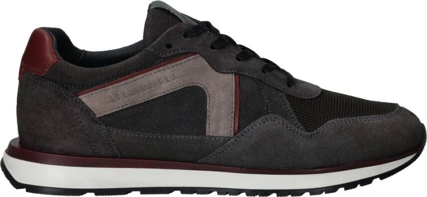 Cycleur de Luxe Sportieve Suède Sneaker met Bordeaux Accenten Multicolor Heren