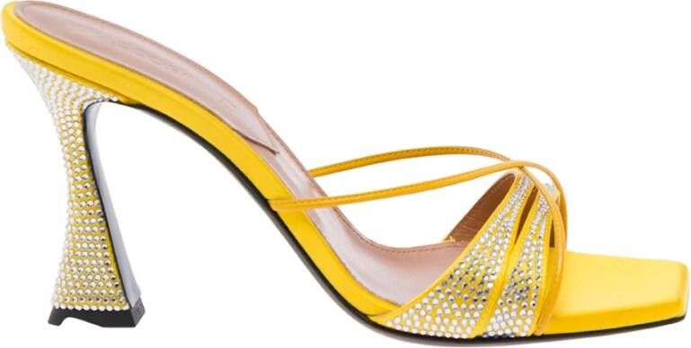 D'Accori Gele Sandalen met Kristallen Yellow Dames