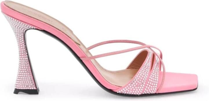 D'Accori Rhinestone Lust Mules Pink Dames