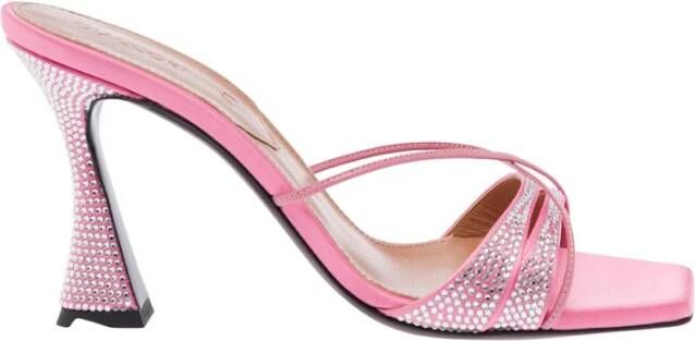 D'Accori Roze Sandalen met Kristallen Pink Dames