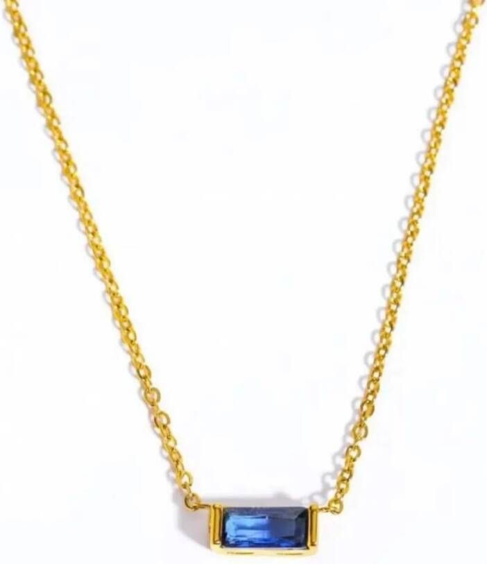 Dansk Copenhagen Saffier Geboortesteen Ketting Liefdescadeau