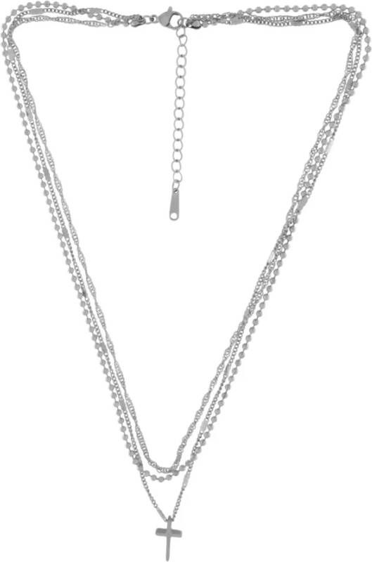 Dansk Copenhagen Zilveren Kruis Halsketting Waterdicht en Sportklaar