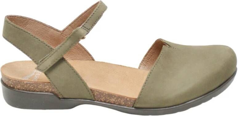 Dansko Militair Groene Nubuck Slingback Sandalen