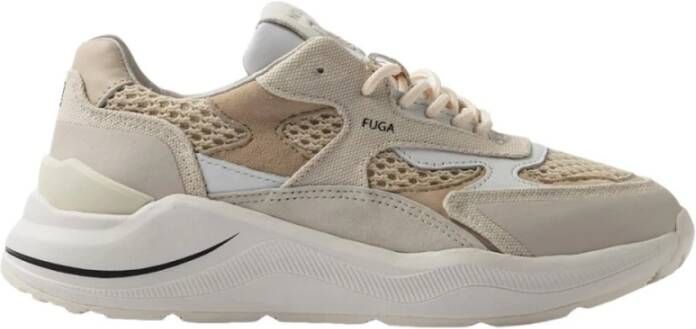 D.a.t.e. Beige Geperforeerde Stoffen Sneakers
