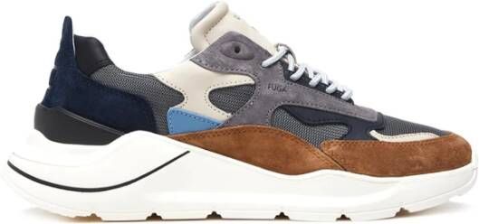 D.a.t.e. Zwarte Leren Sneakers Verhogen Stijl Multicolor Heren