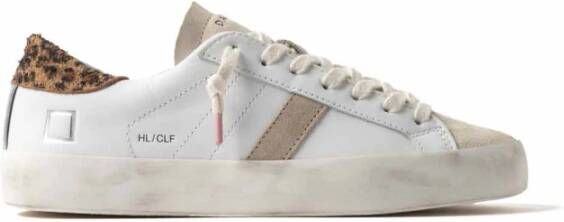 D.a.t.e. Beige Suède Sneakers met Dierenprint