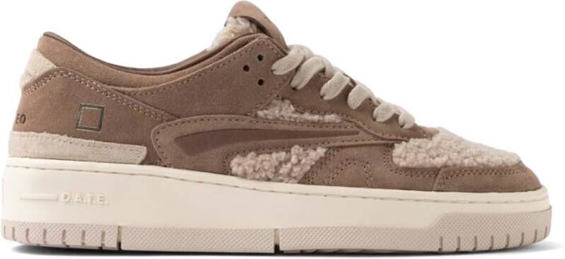 D.a.t.e. Beige Teddy Fur Sneakers