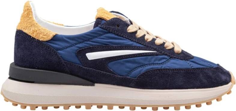 D.a.t.e. Blauwe Suède en Nylon Hardloopschoenen