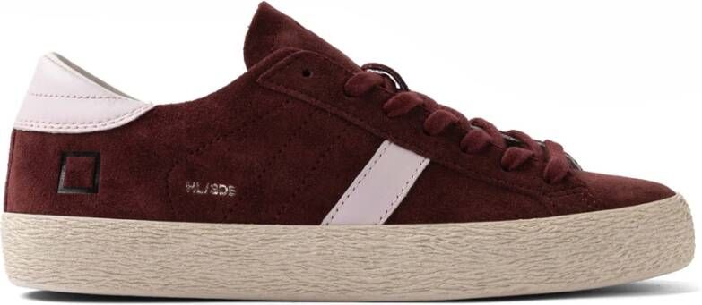 D.a.t.e. Bordeaux Suède Lage Sneakers