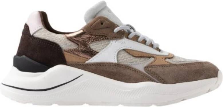 D.a.t.e. Bronzen Sneakers met Kamel Details