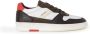 D.a.t.e. Elegante witte leren sneakers met bruin suède en rode leren details White Heren - Thumbnail 4